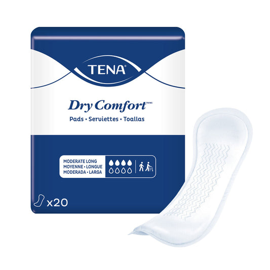 TENA Dry Comfort Bladder Control Pad 12 Inch Length Moderate Absorbency Super Absorbent Core