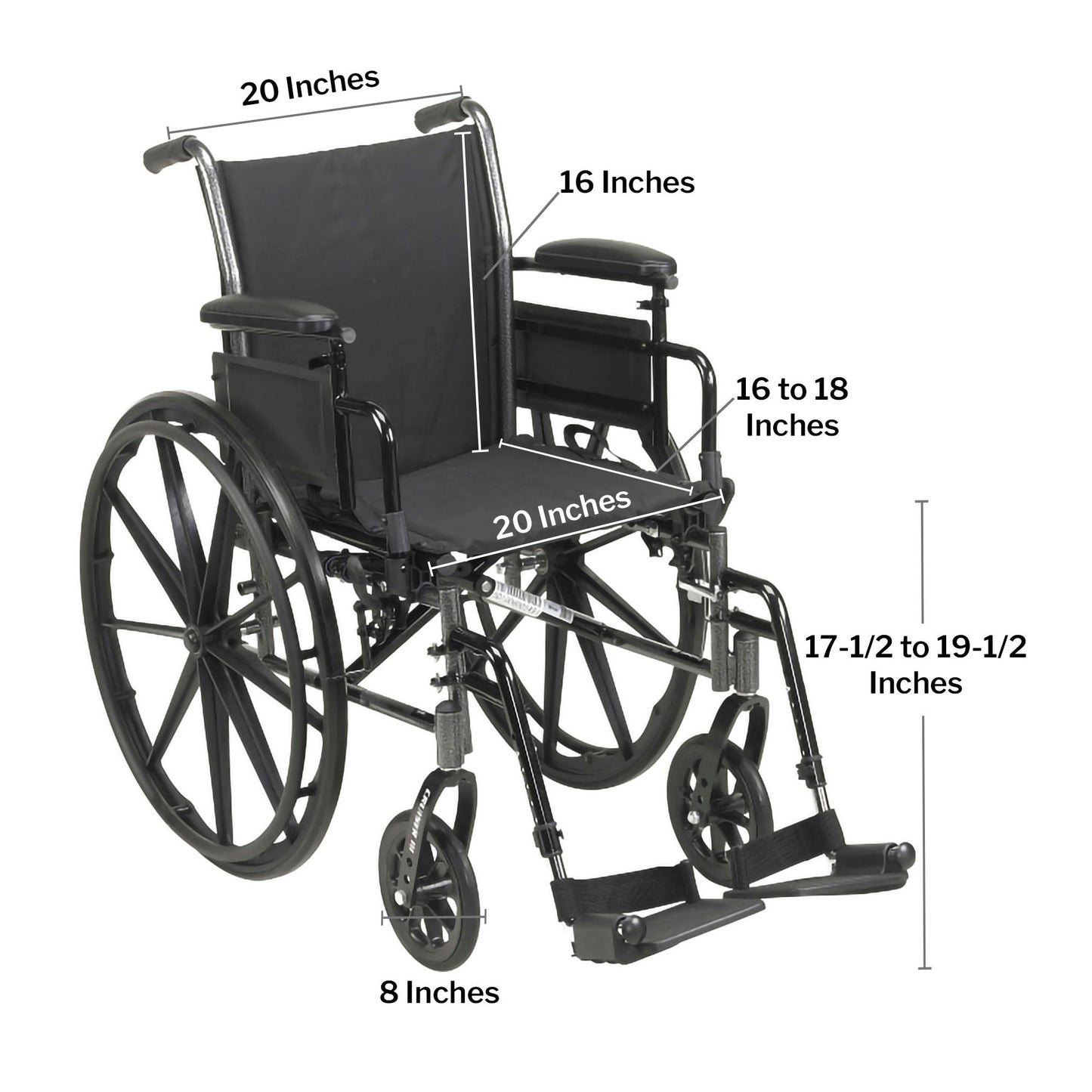 drive™ Cruiser III Lightweight Wheelchair, 20-Inch Seat Width