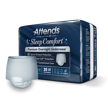 Attends® Sleep Comfort Premium Overnight Underwear, 20 – 34 Inches