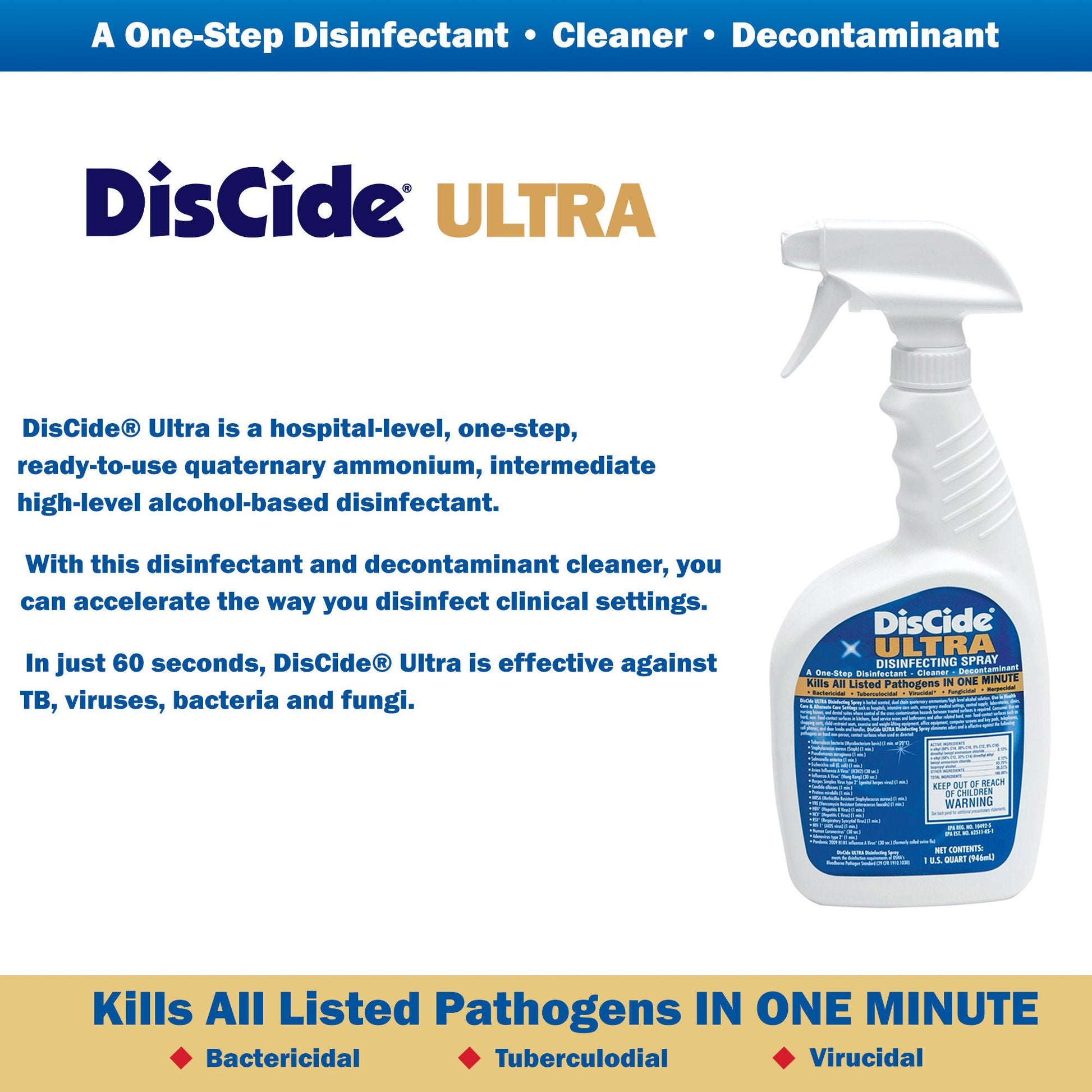DisCide® Ultra Quaternary Based Surface Disinfectant Cleaner