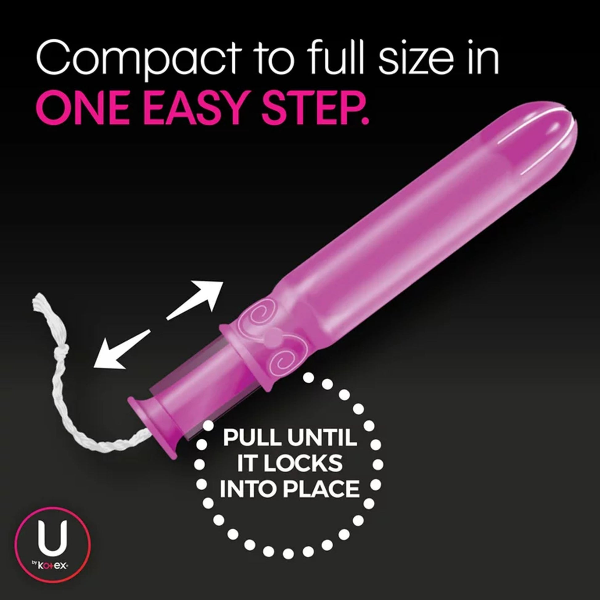 U by Kotex Click Tampon Super Absorbency Plastic Applicator Individually Wrapped