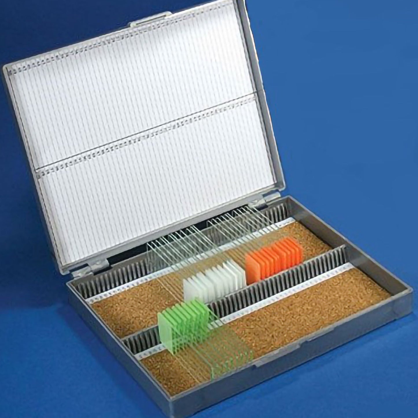 McKesson Slide Storage Box Gray ABS Plastic / Cork 100 Slide Capacity