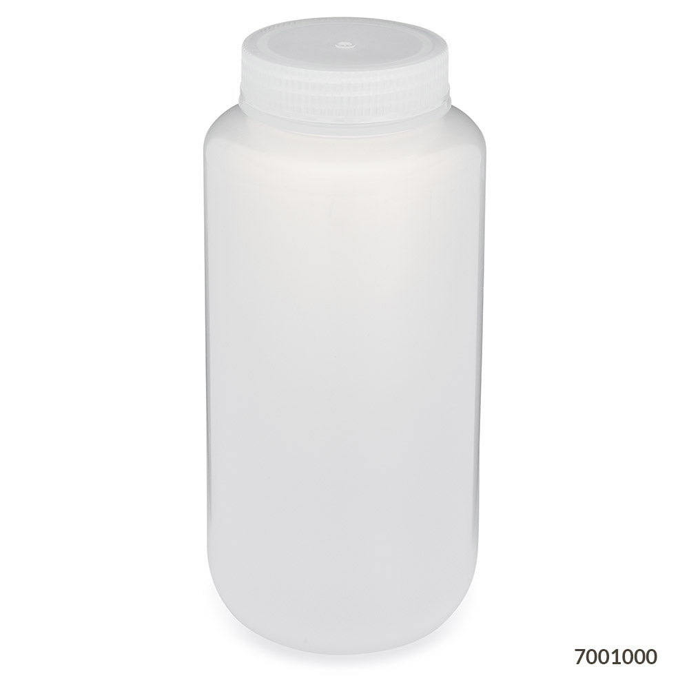 Wide-Mouth Bottles, Polypropylene, Attached PP Screw Cap — 30 to 1000 mL, 12/Pack (1000 mL: 6/Pack) | Globe Scientific