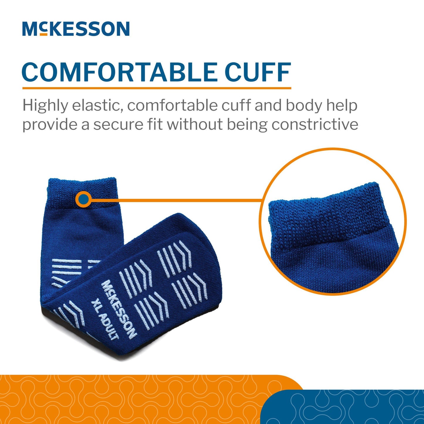 McKesson Slipper Socks, Single Tread, Extra Large, Dark Blue