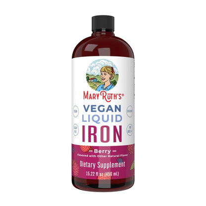 Mary Ruth's® Vegan Liquid Iron for Metabolism, Cellular Health, Overall Wellness