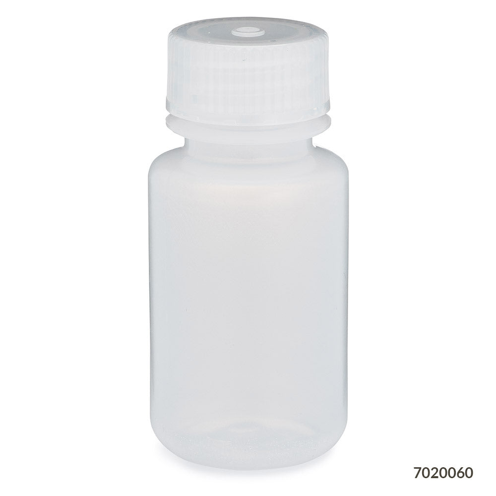 Wide-Mouth LDPE Bottles, Attached PP Screw Cap — 30 to 1000 mL, 12/Pack | Globe Scientific