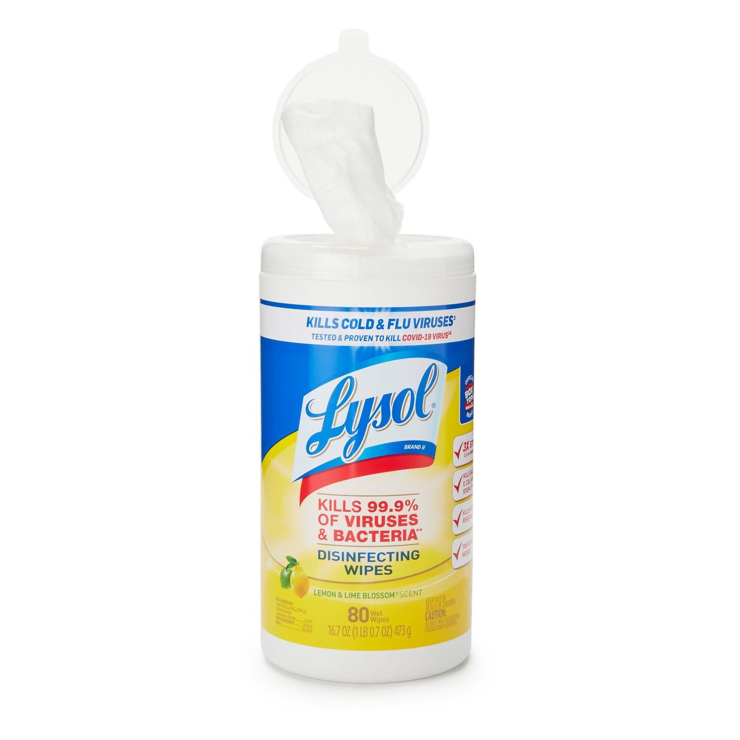 Lysol Surface Disinfectant Cleaner Manual Pull Wipe Canister Lemon Lime Blossom Scent