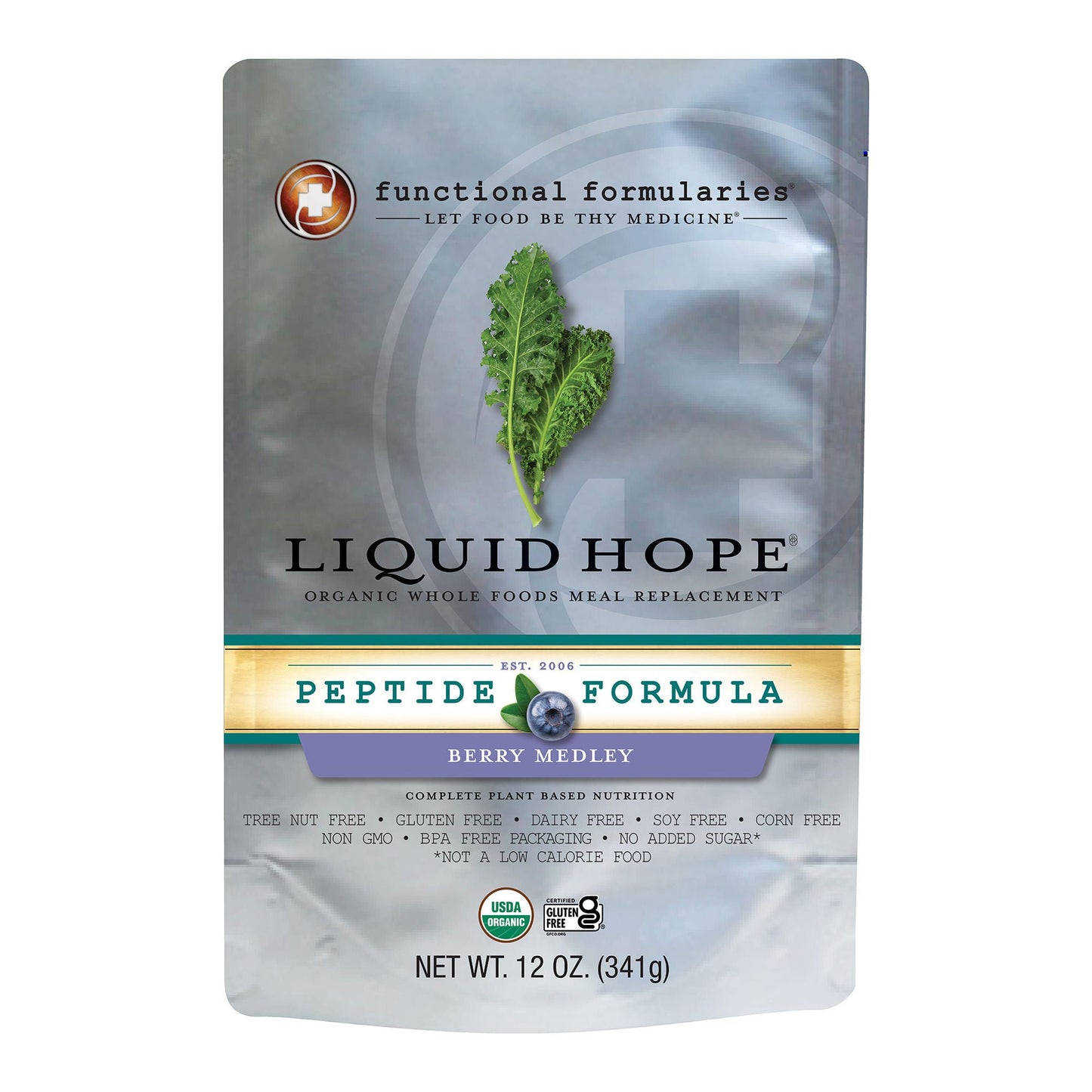 Liquid Hope Peptide Formula Oral Supplement Berry Medley Flavor Liquid Pouch