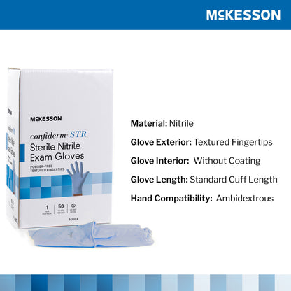 McKesson Confiderm® STR Nitrile Exam Gloves, Blue - view 3