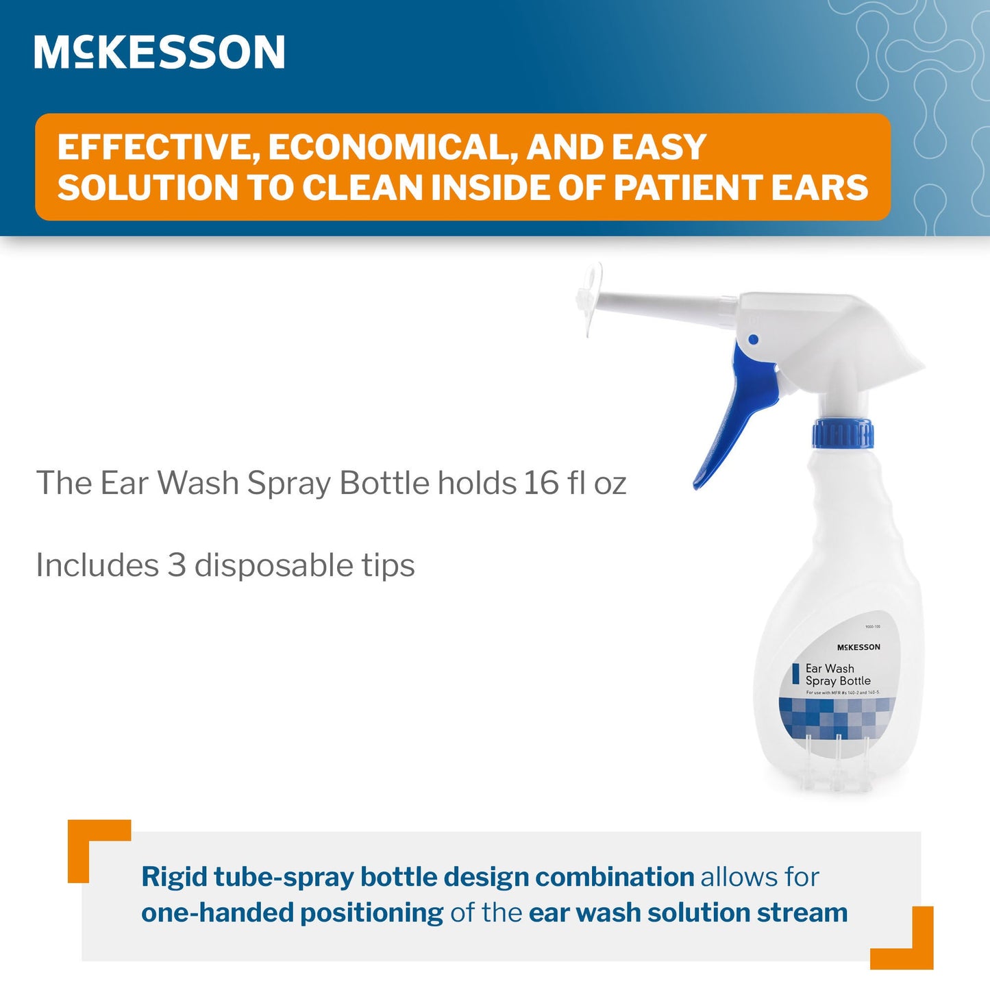 McKesson Ear Wash System with Rigid Tube and Three Eartips
