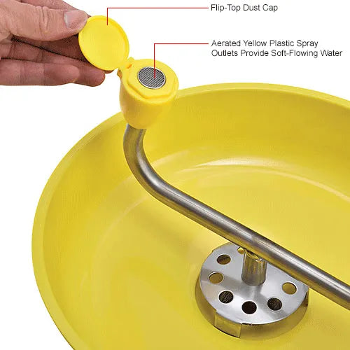 Global Industrial 708381 Wall Eyewash — wall-mounted installation context view