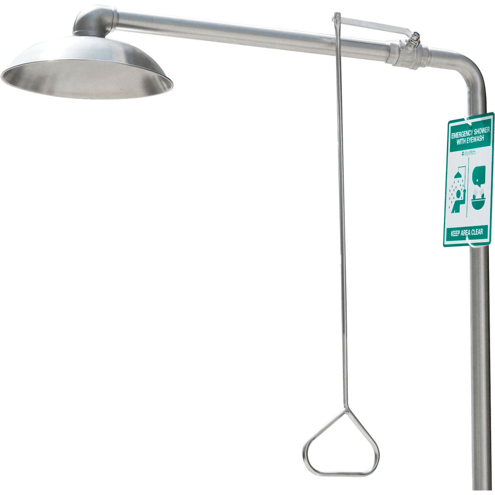Global Industrial 708383SS Stainless Steel Combination Emergency Shower & Eyewash Station — view 2