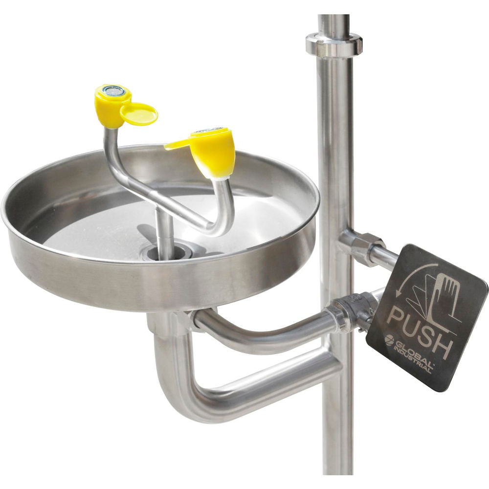 Global Industrial 708383SS Stainless Steel Combination Emergency Shower & Eyewash Station — view 3