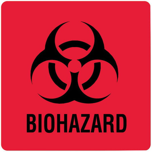 Pre-Printed Label Caution Label Red Paper Biohazard Black Biohazard