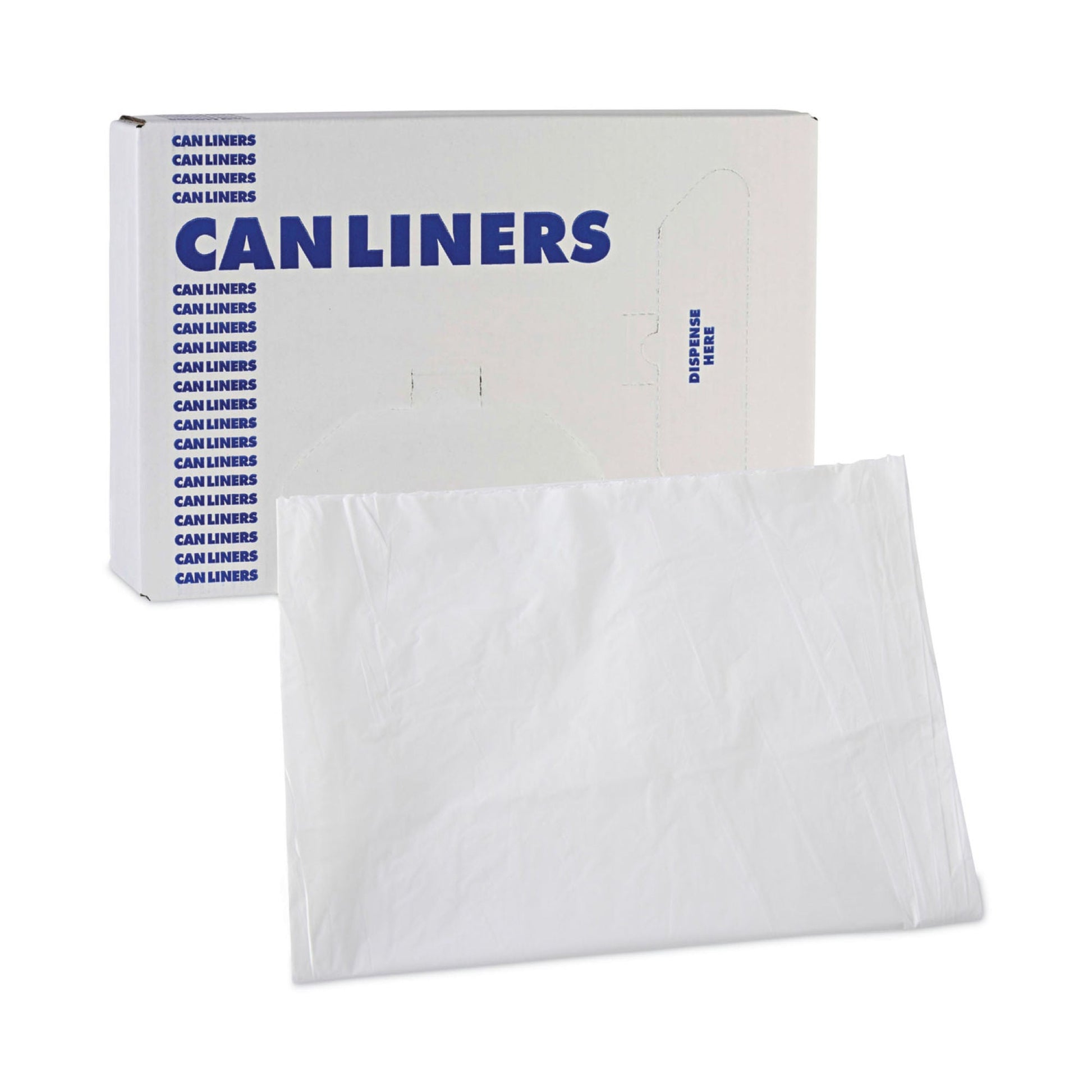 Boardwalk Trash Bag 60 gal. 0.70 mil White Industrial Strength Star Seal Bottom Flat Pack