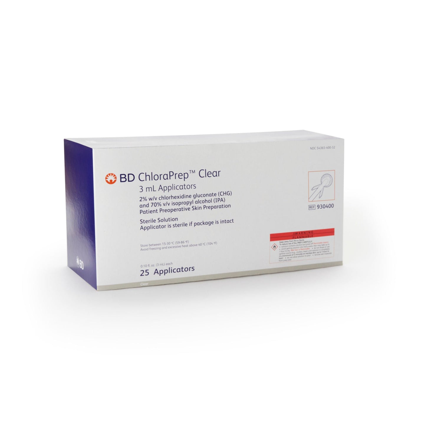 ChloraPrep Clear Skin Prep Solution Foam Applicator 2% / 70% Strength CHG (Chlorhexidine Gluconate) / Isopropyl Alcohol