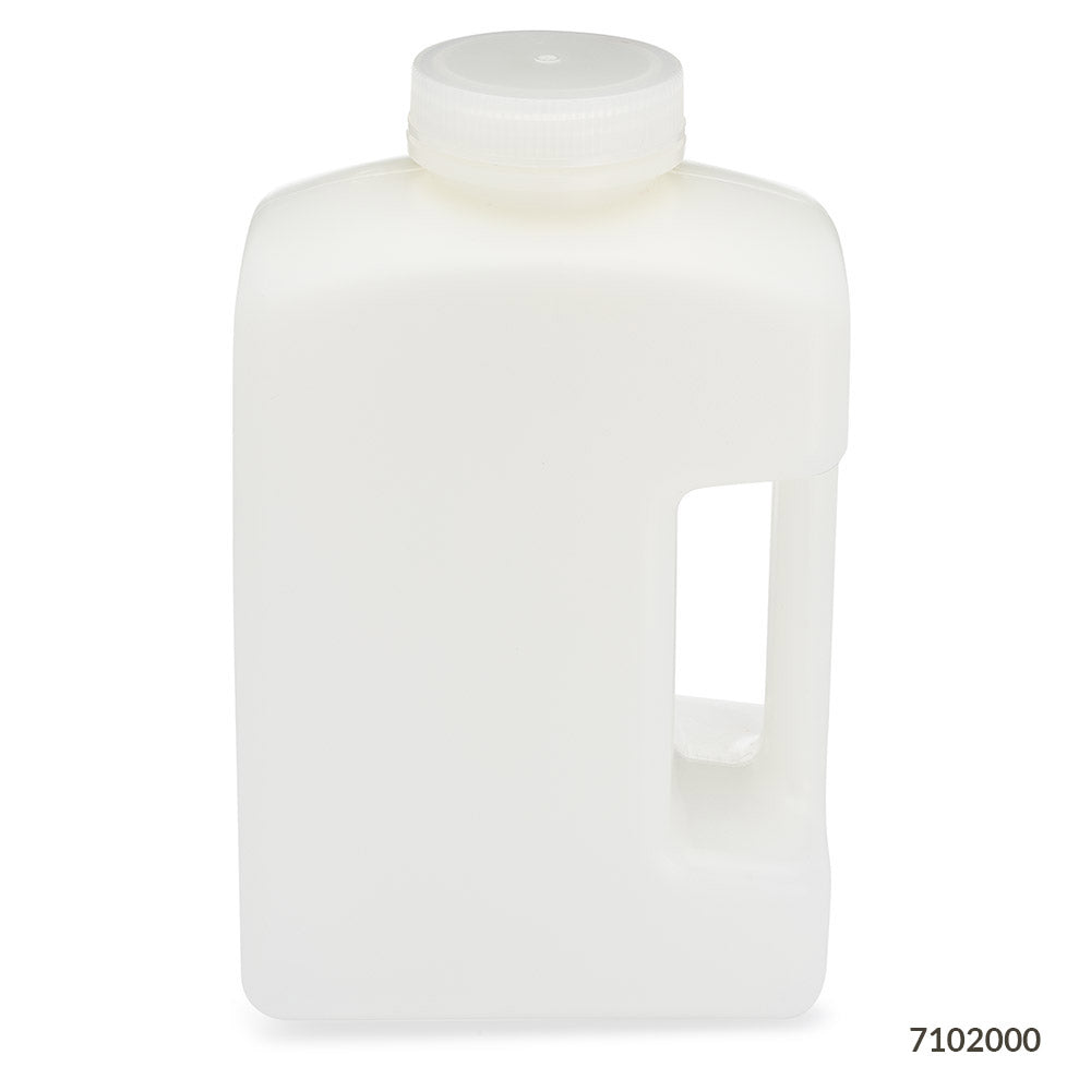 2000 mL Rectangular Storage Bottles, HDPE, 63 mm PP Screw Cap — Large Format, 4/Pack | Globe Scientific