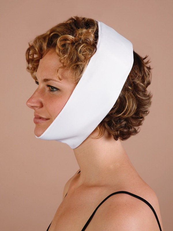 Cool Jaw Econo Facial Support Wrap One Size Fits Most Poly Blend Fabric White