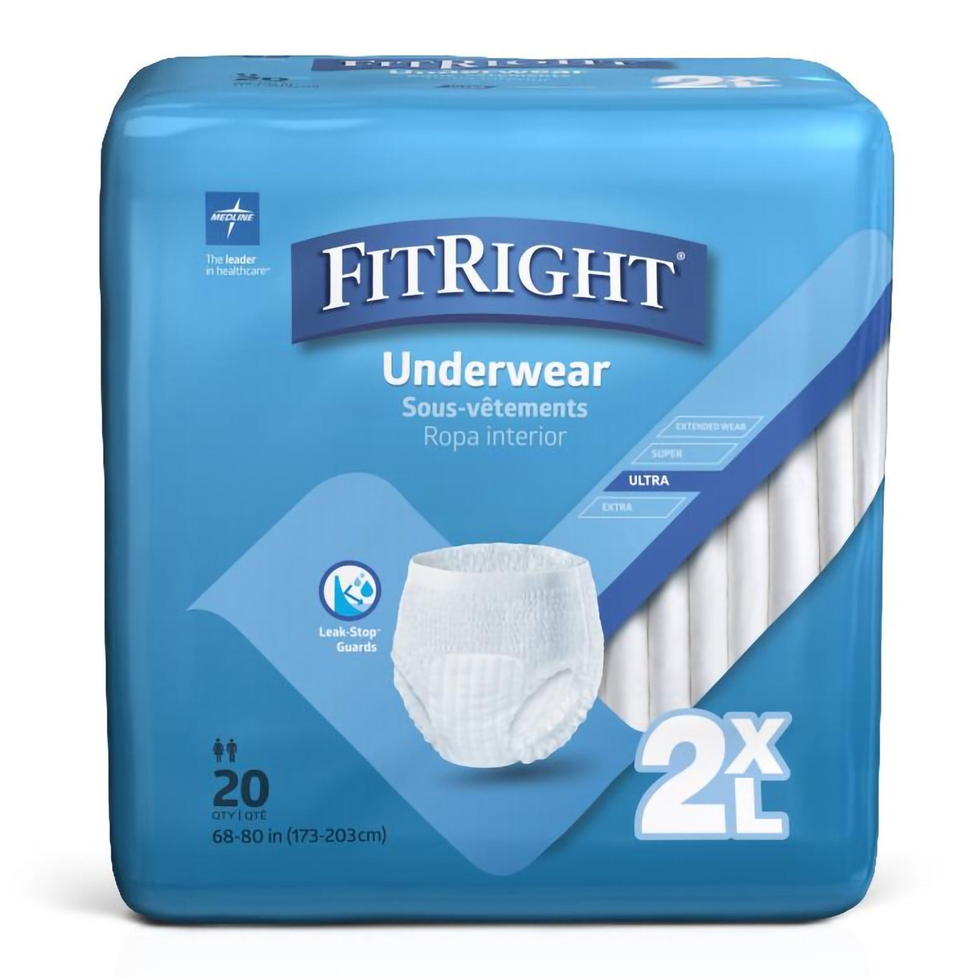 FitRight Bariatric Absorbent Underwear Pull On with Tear Away Seams Adult Unisex Disposable Heavy Absorbency
