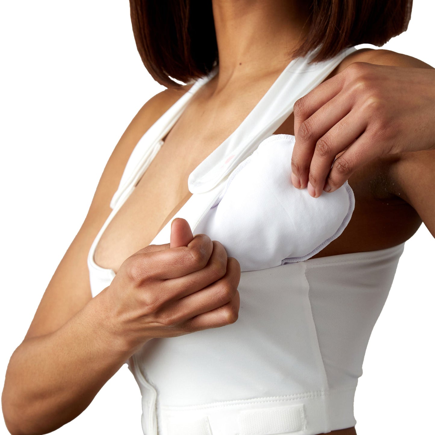 heart&core® Larissa Post-Surgical Bra with Drainage Bulb Holders, White, Large