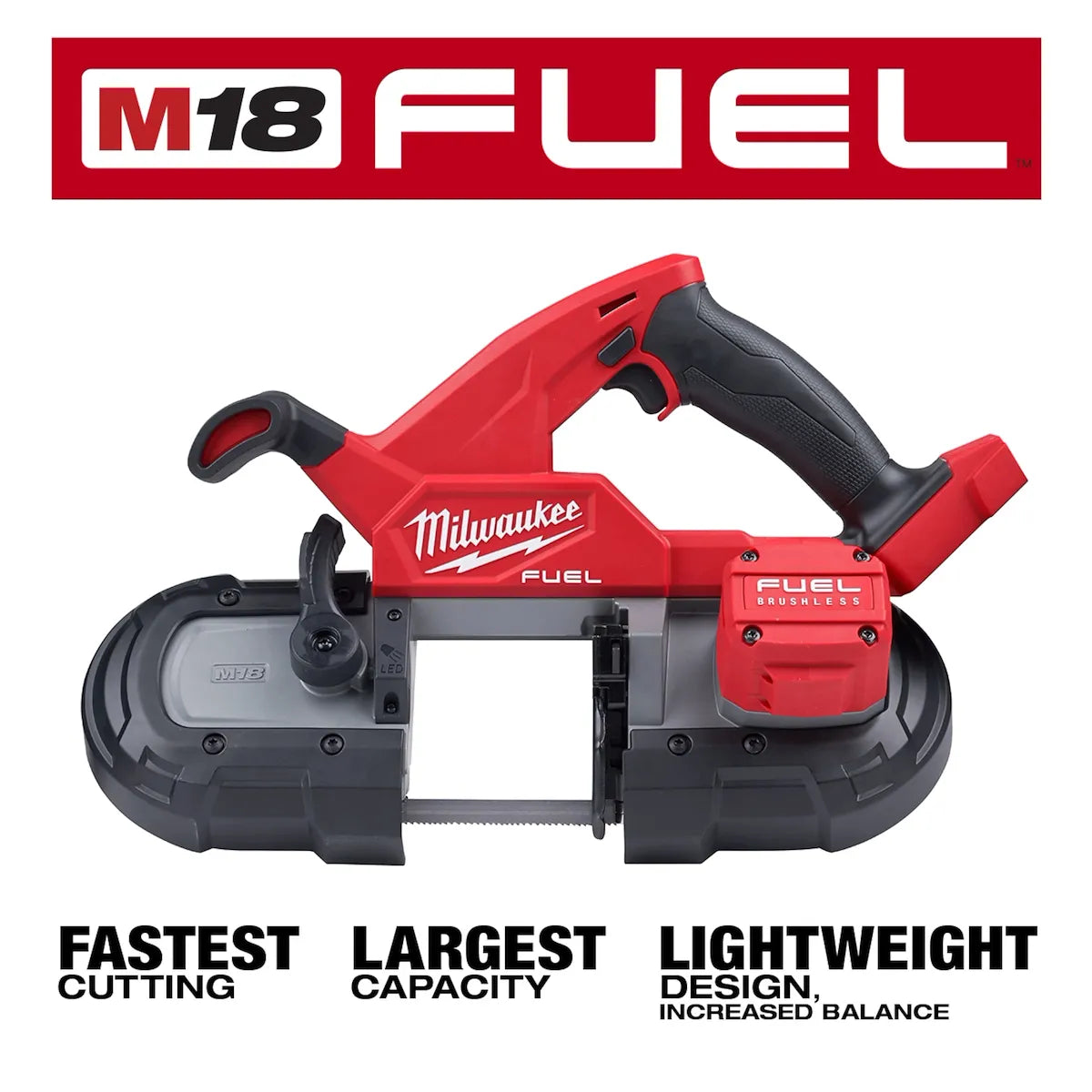 Milwaukee M18 FUEL Compact Band Saw (Tool-Only) 2829-20 | 35.375 in Blade Length, M18 Battery