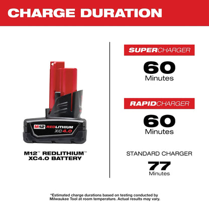Milwaukee M12 REDLITHIUM XC4.0 Battery Two Pack 48-11-2442 | M12 Battery