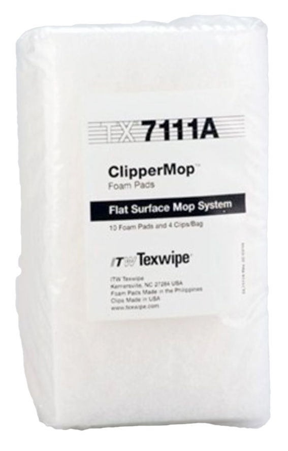Texwipe ClipperMop Cleanroom Mop Pad Kit White Foam Disposable