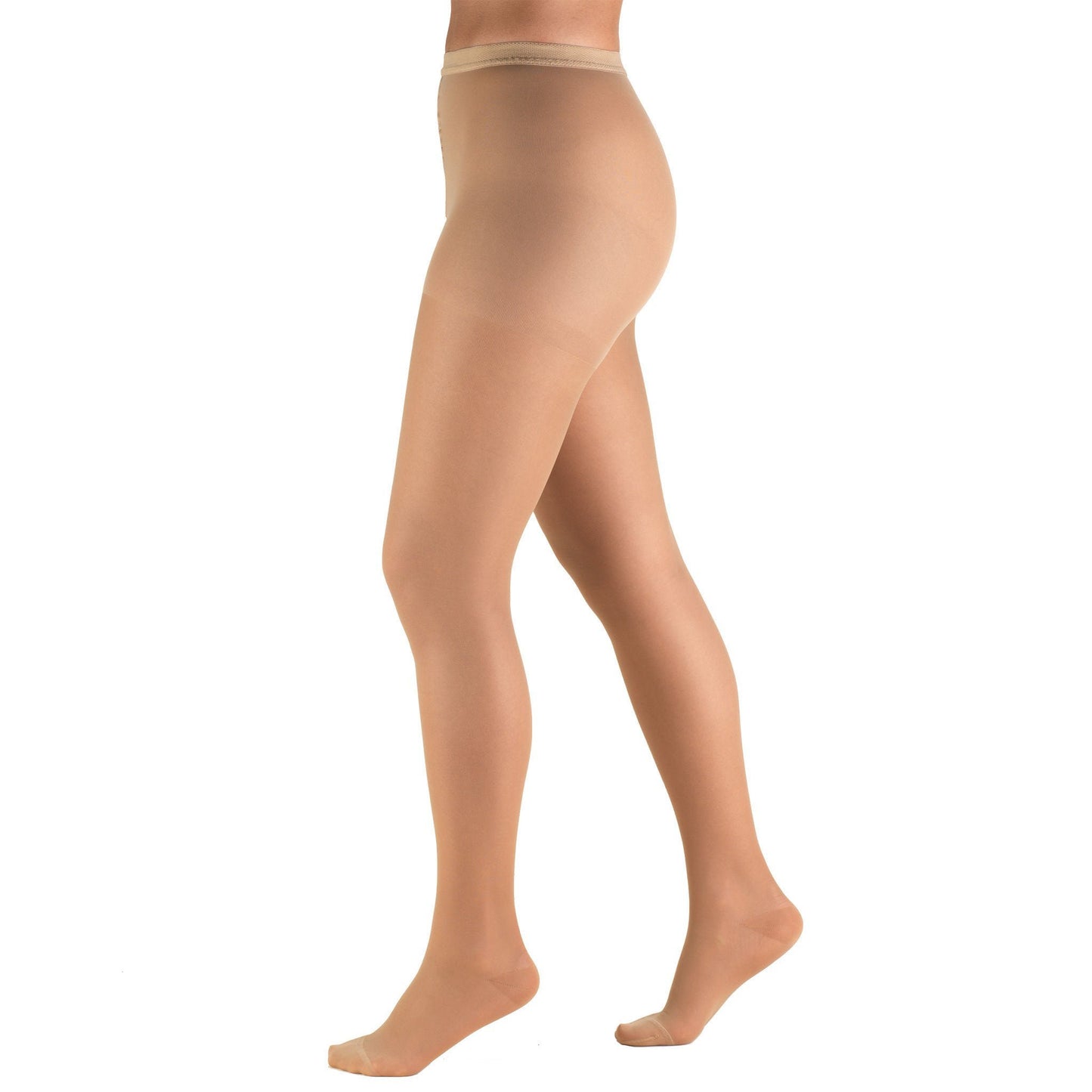 Truform Compression Pantyhose Waist High Medium Beige Closed Toe