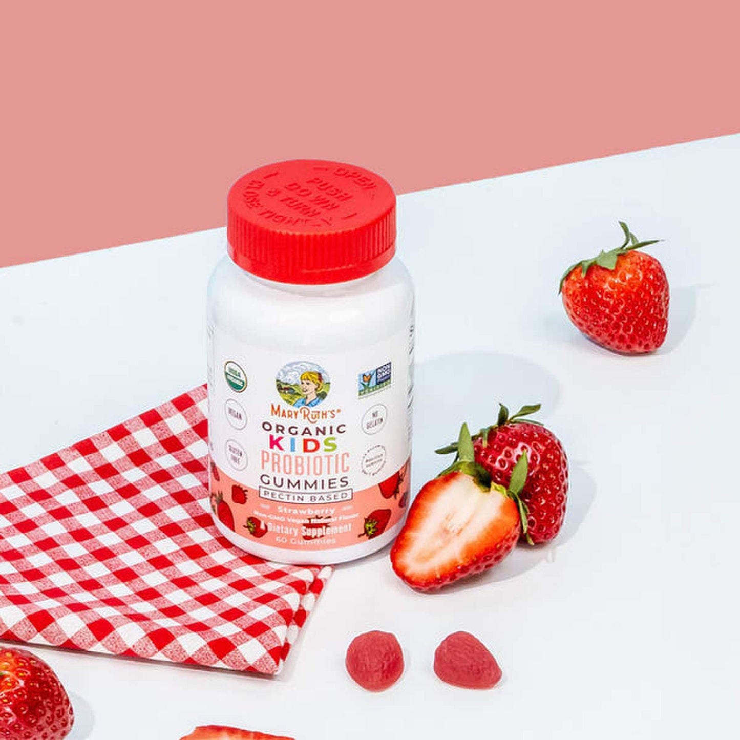 Mary Ruth's™ Organic Kids Probiotic Gummies, Strawberry Flavor