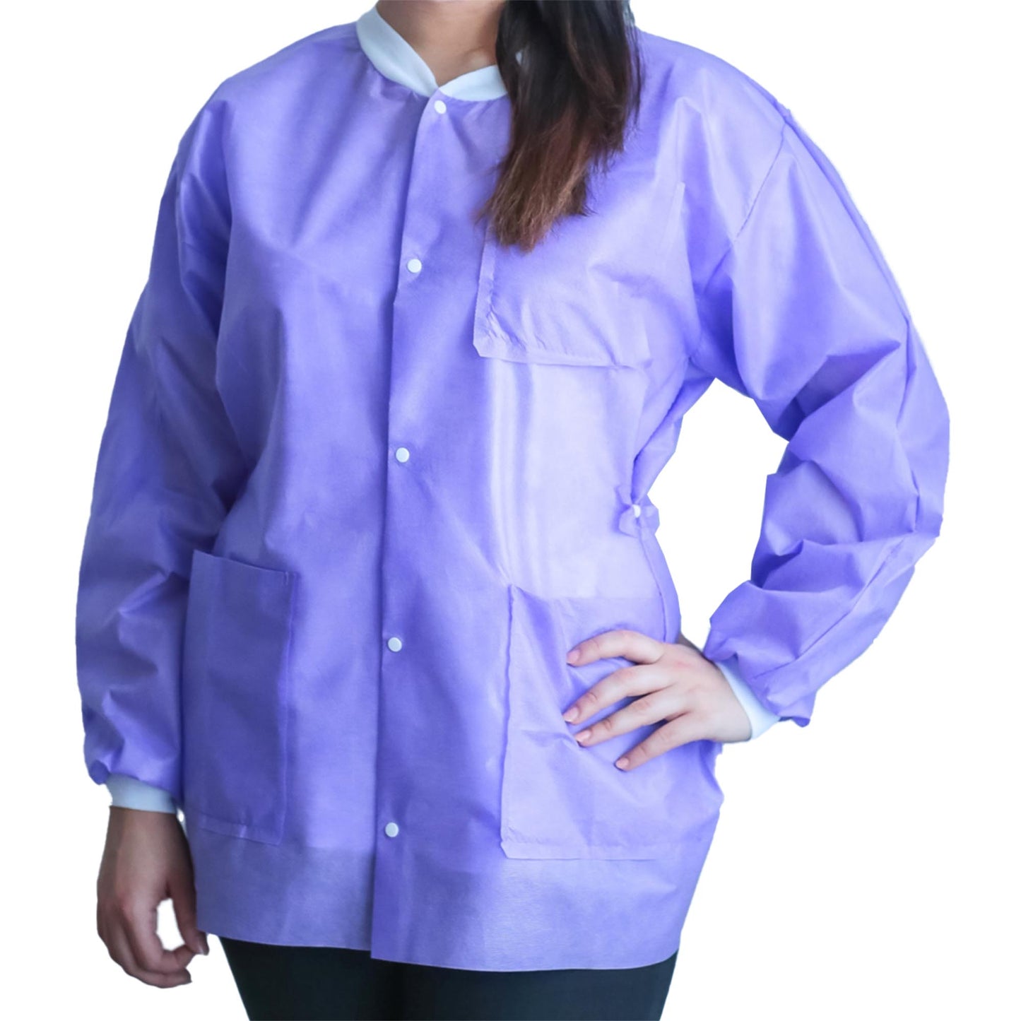 FitMe Lab Jacket Purple X-Large Hip Length 3-Layer SMS Disposable