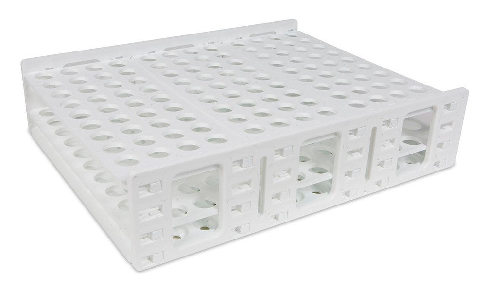 Heathrow Scientific Mega Racks® Tube Rack for 16–20 mm Tubes — White, 120834