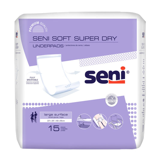 Seni® Soft Super Dry Underpads, Level 3 Absorbency