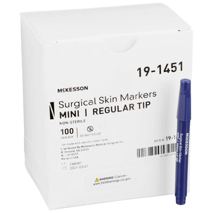 McKesson Skin Marker, Prep-Resistant Gentian Violet Ink, Regular Tip, Mini Size – Box of 100