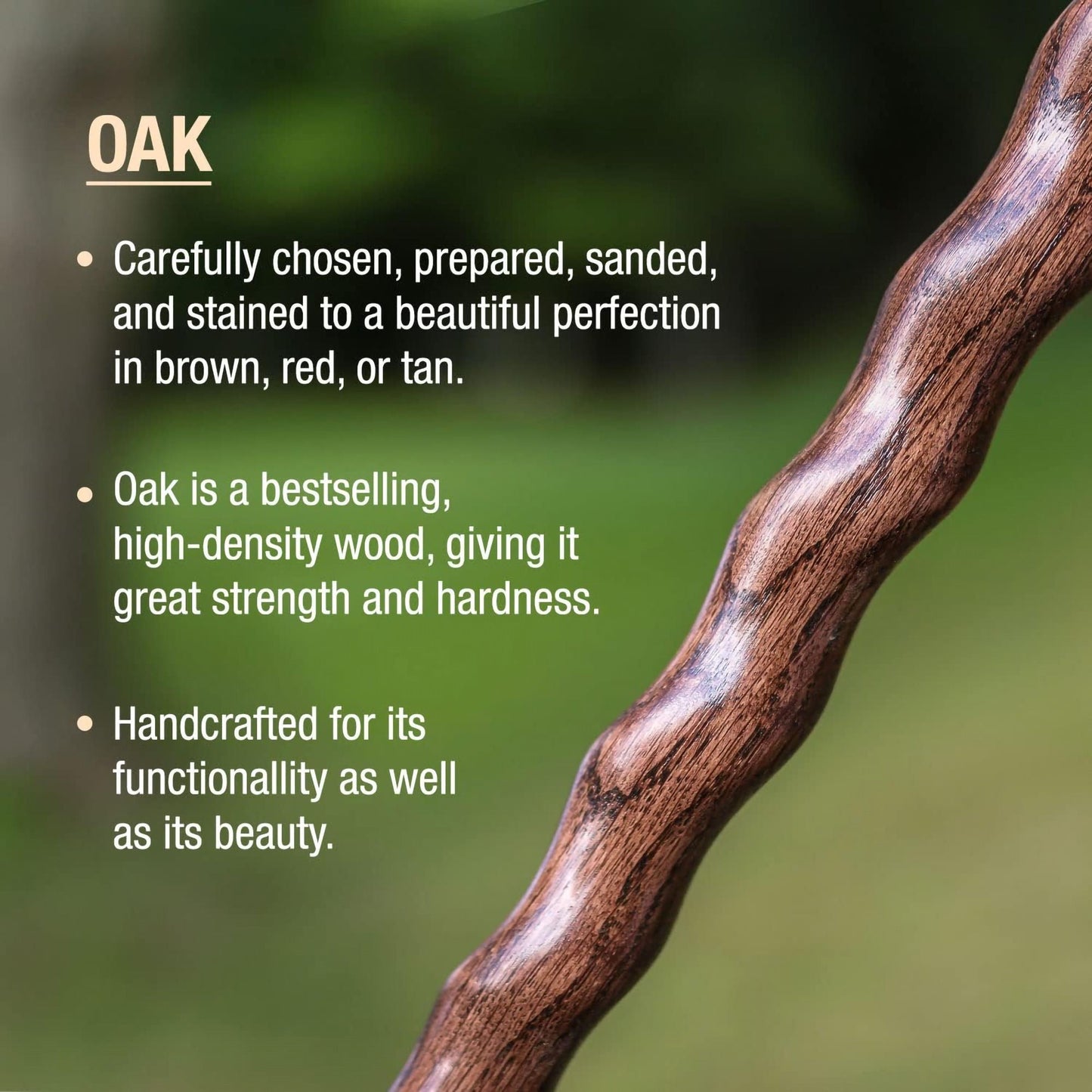 Brazos™ Twisted Oak Traditional Handcrafted Walking Cane, 37-Inch