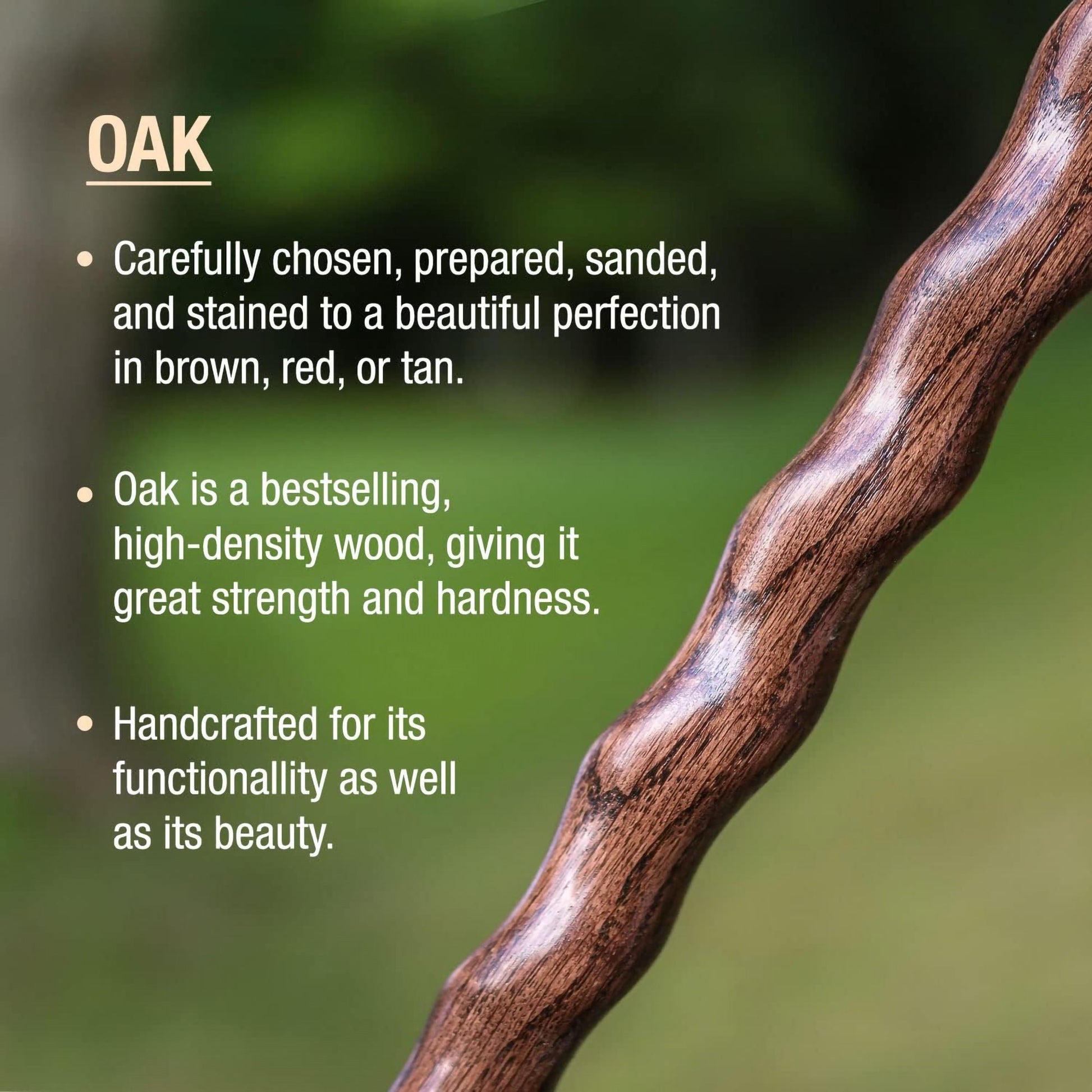 Brazos™ Twisted Oak Traditional Handcrafted Walking Cane, 37-Inch