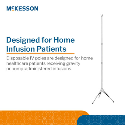 McKesson IV Pole, Three Legs, Two Hooks
