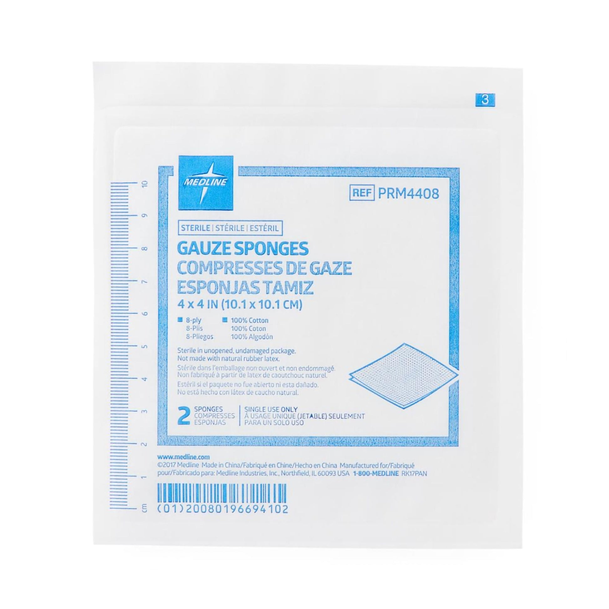 Caring® Sterile Gauze Sponge, 8-Ply