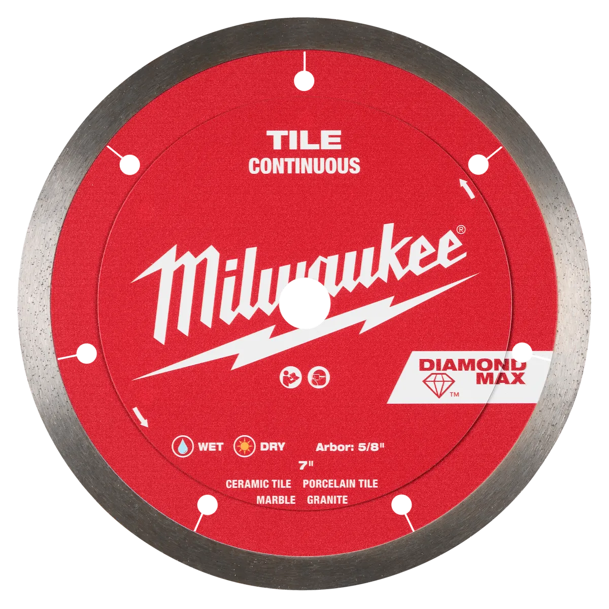 Milwaukee 7" DIAMOND MAX Continuous, Tile Diamond Blade 49-93-9207 | Diamond Coated