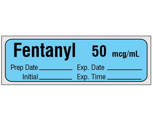 Shamrock Drug Label Syringe Label FENTANYL 50 mcg / mL / Prep Date _____ Exp. Date _____ / Initial _____ Exp. Time _____ Blue
