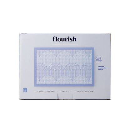 Boom Home Medical Flourish Ultra Absorbent Underpads, Periwinkle