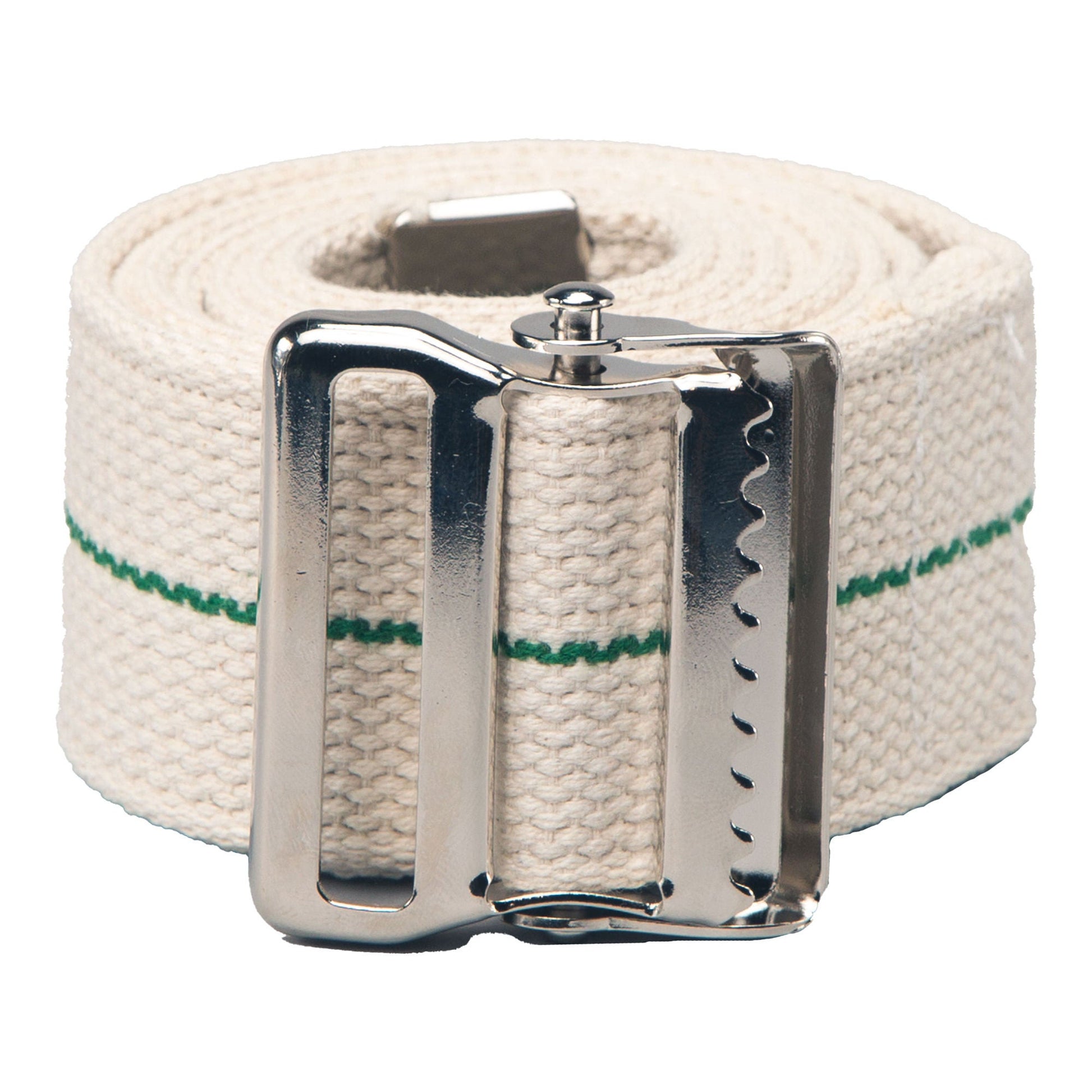 Posey® Gait and Transfer Belt, White with Green Stripe, 54 Inch