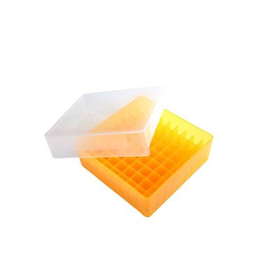 Heathrow Scientific 81-Well Microtube Storage Box, Pack of 5 — Orange, 120039