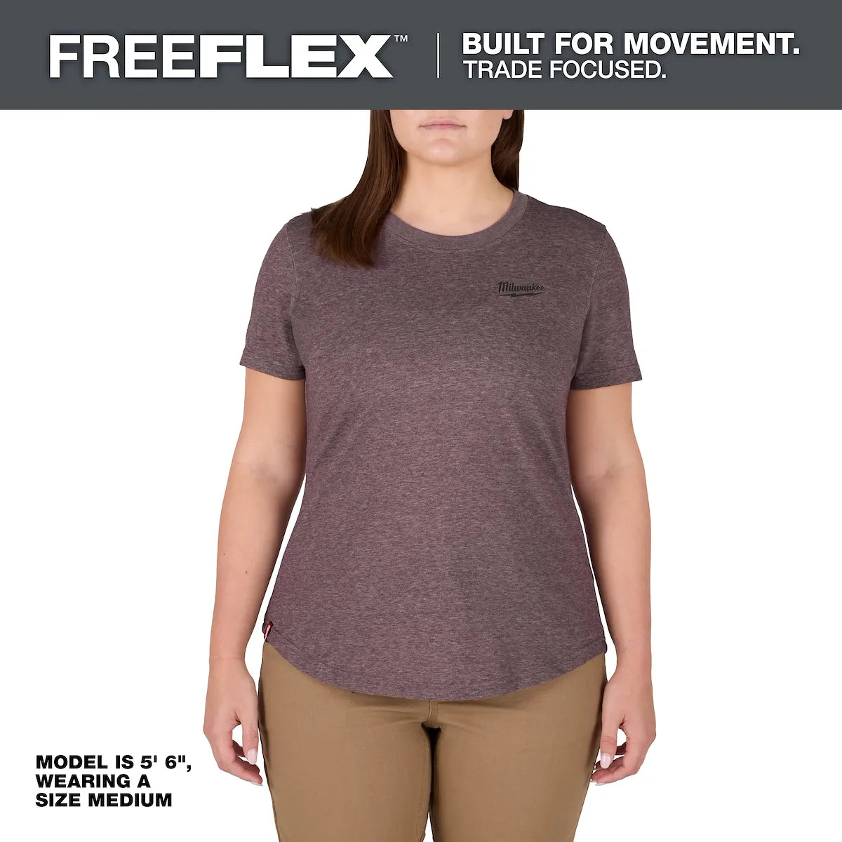 Milwaukee Women's FREEFLEX Hybrid Tee - Short Sleeve Purple XL F452P-XS