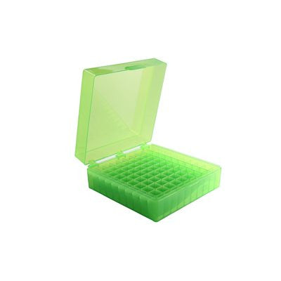 Heathrow Scientific 100-Well Microtube Storage Box, Pack of 5 — Green, 120202