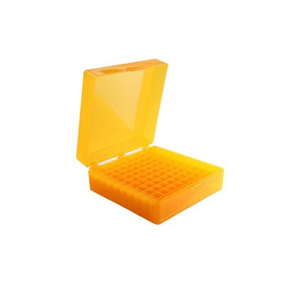 Heathrow Scientific 100-Well Microtube Storage Box, Pack of 5 — Orange, 120204