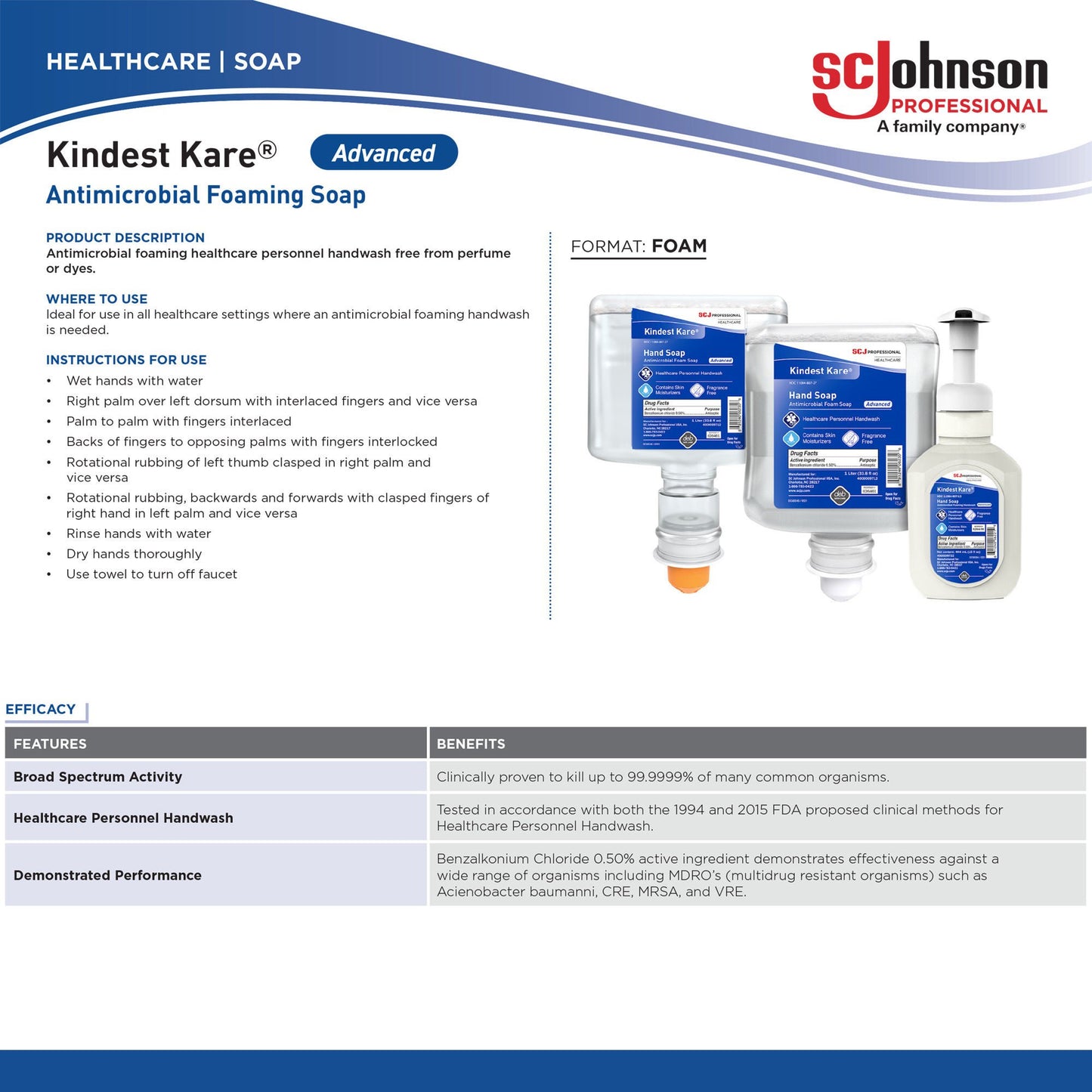 Kindest Kare® Advanced Antimicrobial Soap, Dispenser Refill Bottle