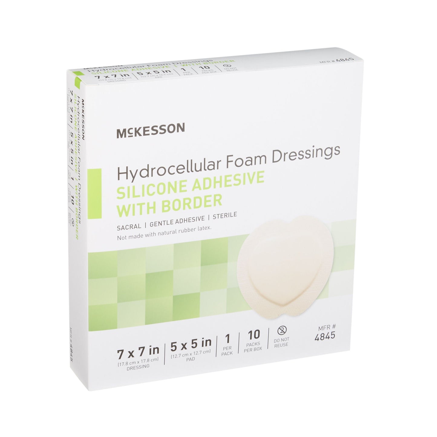 McKesson Silicone Adhesive with Border Silicone Foam Dressing, Sacral