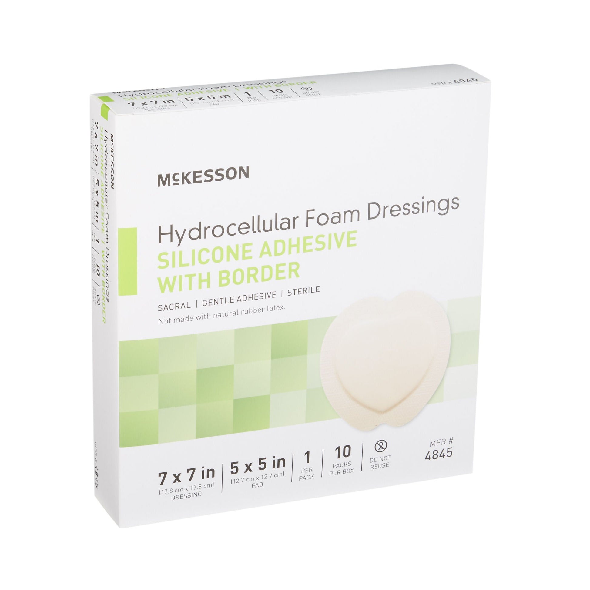 McKesson Silicone Adhesive with Border Silicone Foam Dressing, Sacral