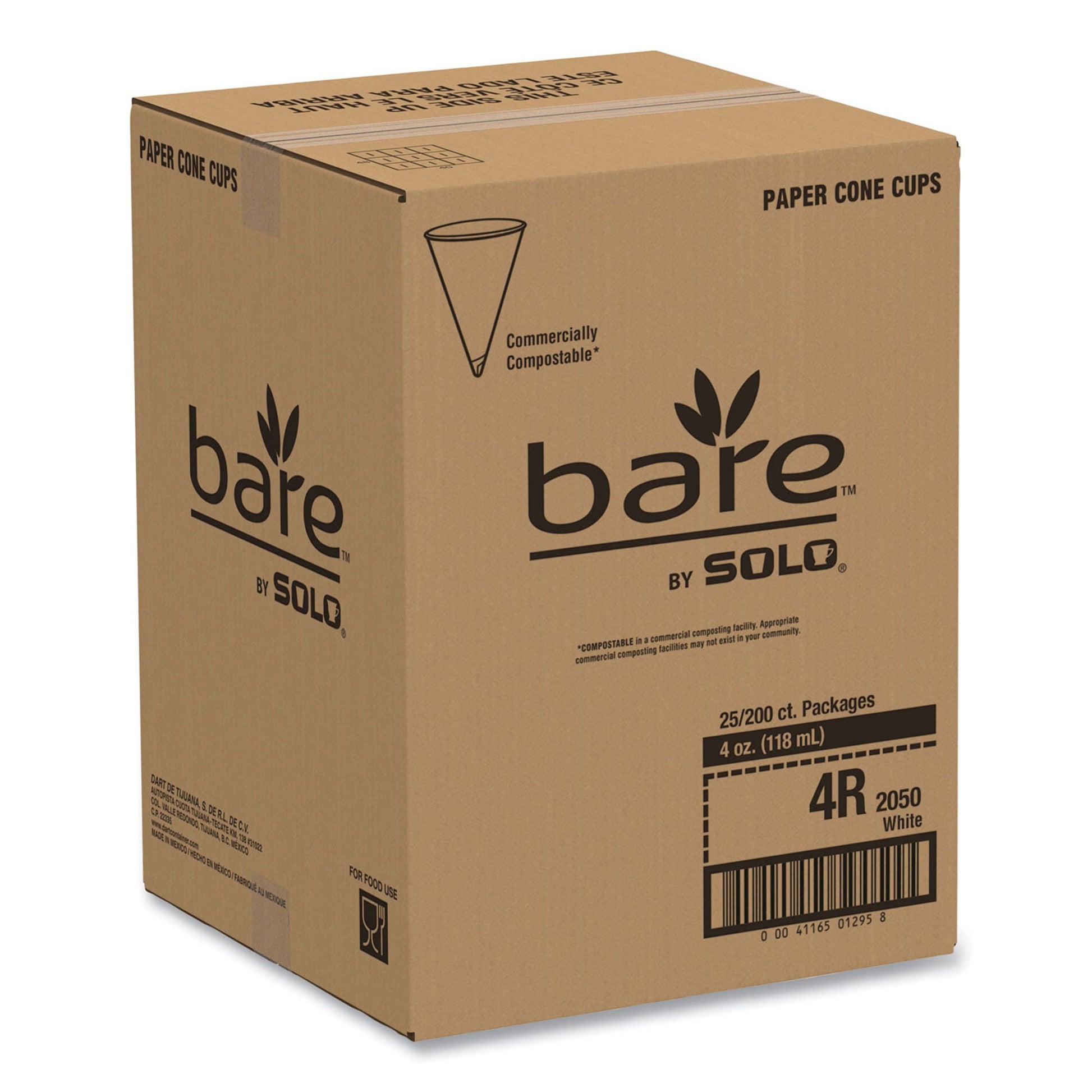 Bare® Paper Cone Drinking Cup, Capacity