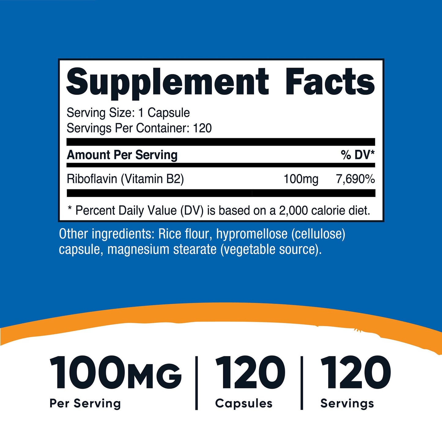 nutricost Vitamin B2 Riboflavin Dietary Supplement Vitamin B2 100 mg Strength Capsule